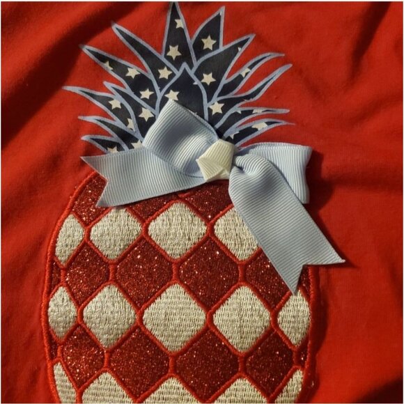 Rare Editions Americana Pineapple Capri Set 2T Red White & Blue Outfit For Girls - Picture 7 of 12